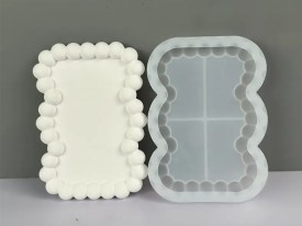 Molde silicona bandeja rectangular irregular bordes bubujas